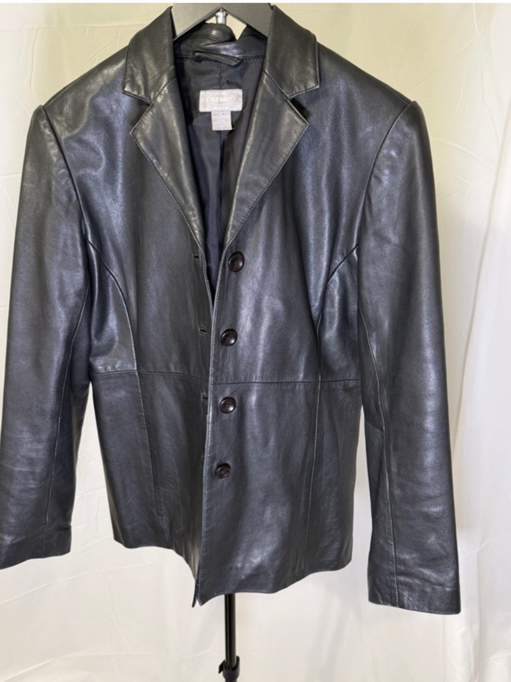 Old Navy Black Leather Jacket - Classic Shell